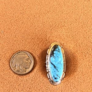 Kingman Turquoise set in Sterling Silver Ring