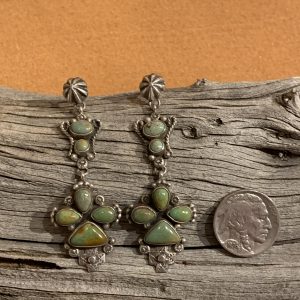 Stunning Green Turquoise Earrings set in Sterling Silver